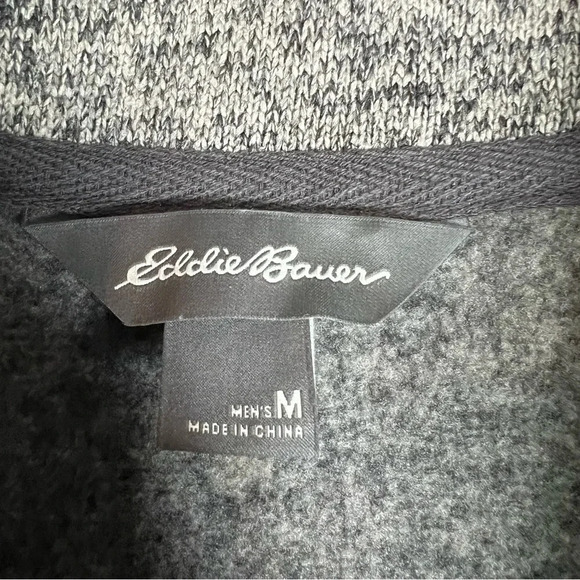 Eddie Bauer Men's Quarter Snap Pullover Sweatshirt Heather Taupe Outdoor  Medium - Picture 2 of 11